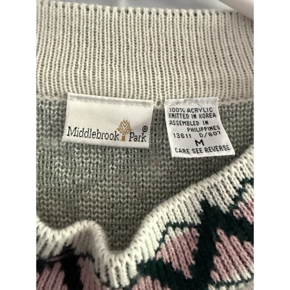 Vintage Middlebrook Park Womens Medium Fair Isle Nordic Embroidered Long 90s M - Picture 4 of 5